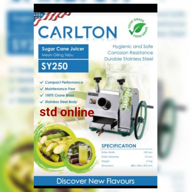 Sy250 sugar cane giling tebu pemeras sari tebu CARLTON SY 250