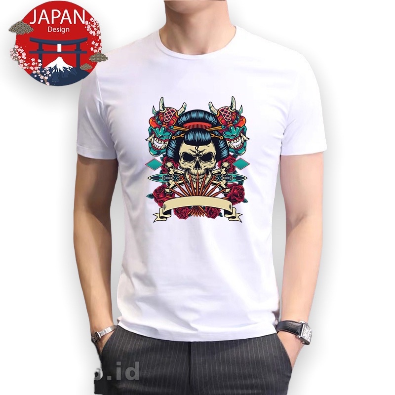 Lilipop Kaos Pria Geisha Samurai Baju Distro Basic Tshirt Kasual