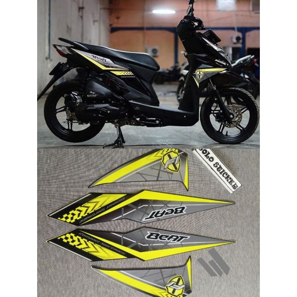 STIKER STRIPING HONDA BEAT 2016 2017 HIJAU STABILO