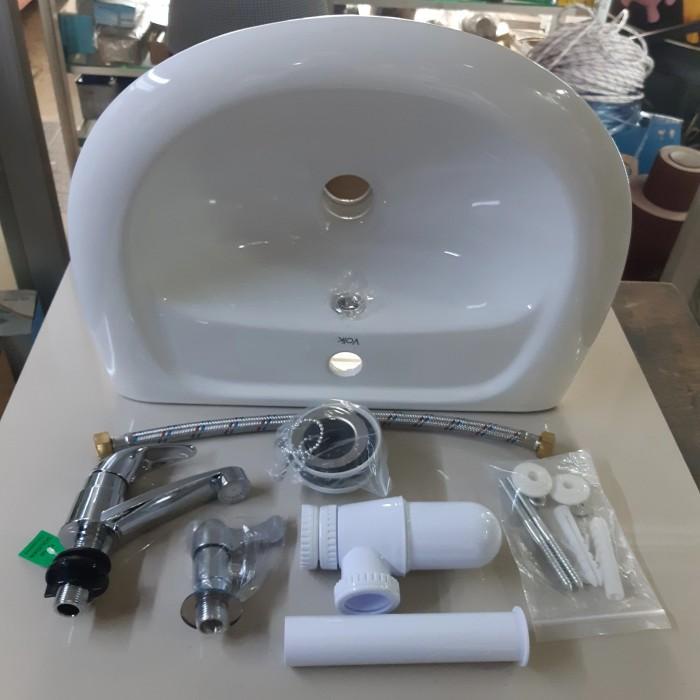 Washtafel Wastafel Volk Set Komplit P01 Washtafel Cuci Tangan ( Gojek / Grab)