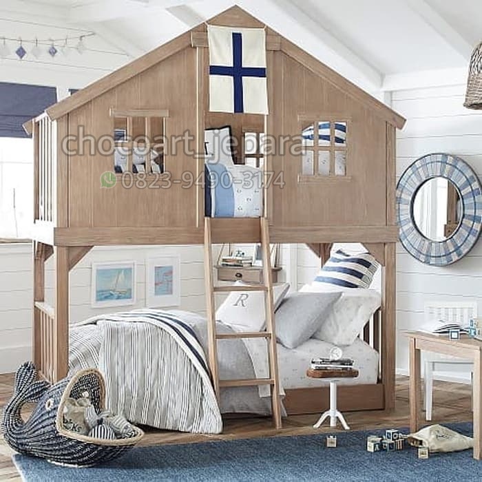Dipan tingkat / dipan anak Tempat tidur dipan divan anak tingkat susun ranjang  Kayu Jati Jepara