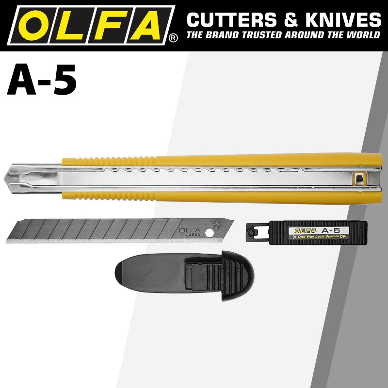 

OLFA Pisau Cutter 9mm A-5 Snap-Off Blade Standard Duty Cutter