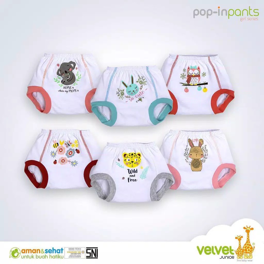 Velvet Junior Celana Pop Monoprint / Celana Bayi / celana velvet / baju velvet