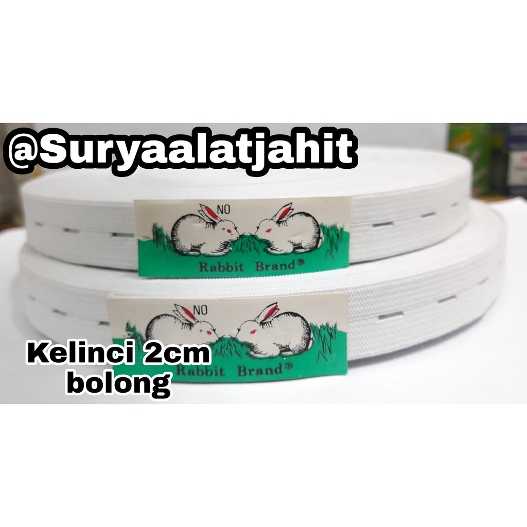 Karet Kelinci 3/4in (1.8cm) ada lubang Putih =rp.14.800/1pcs