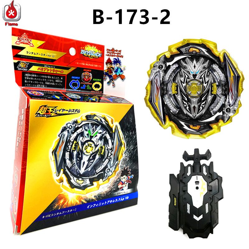 Meledak Beyblade Superking B-173-02 Launcher Infinite Achilles 7loop 1D Perisai