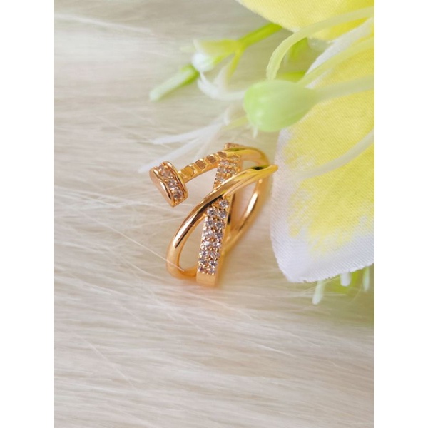 Cincin Emas Xuping Cincin Permata Cantik X7