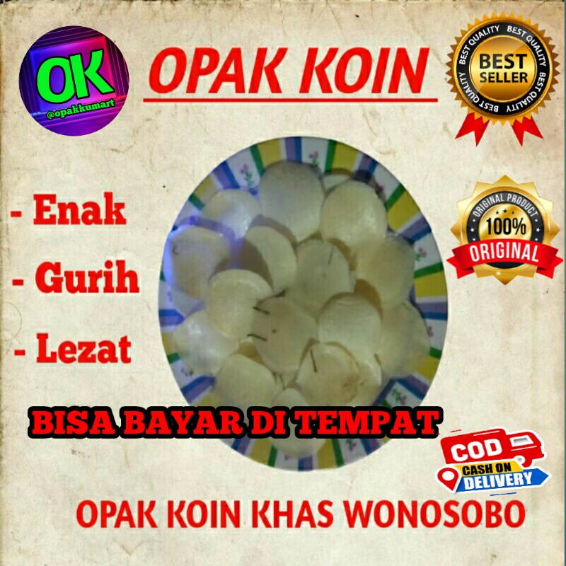 

opak koin snack cemilan camilan krupuk kerupuk kripik keripik singkong mentah kiloan grosir 1 kg murah renyah original khas wonosobo