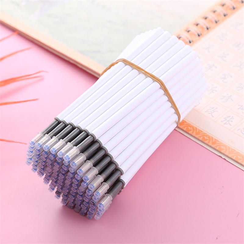 20pcs Press Macaron Color Press Pen Core 0.5m Black Press Type Gel Pen Refill for Writing Supplies