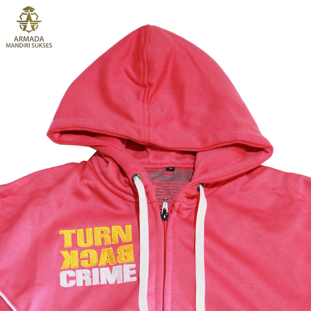 Hoodie Turn Back Crime Pink - Sweater Turn Back Crime Ritsleting