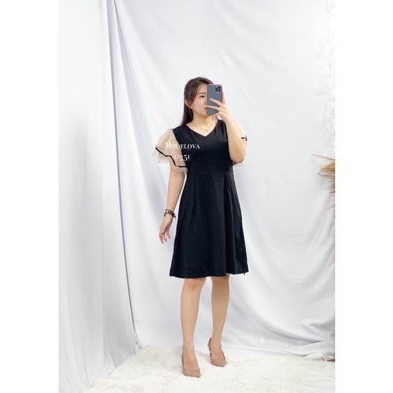 MDLV ~ CNY 0351 Bernice Flare Skirt Women Midi Dress Gaun Pesta Dress mini Dress Scuba Combi Dress Premium Dress import Fashion Import