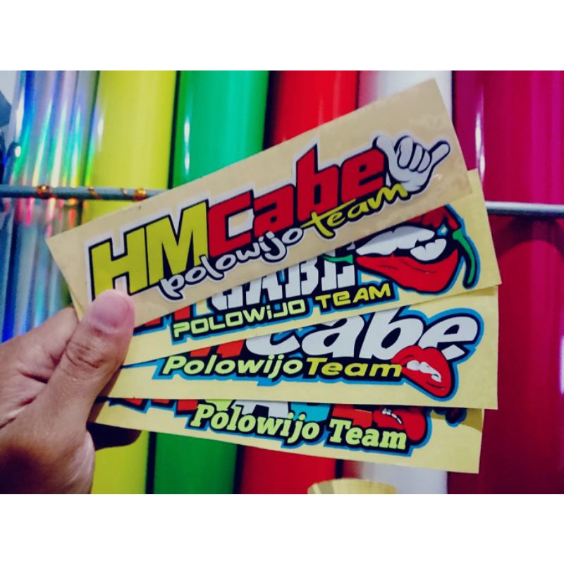 hm cabe hm lombok sticker cutting nyala (harga per biji)