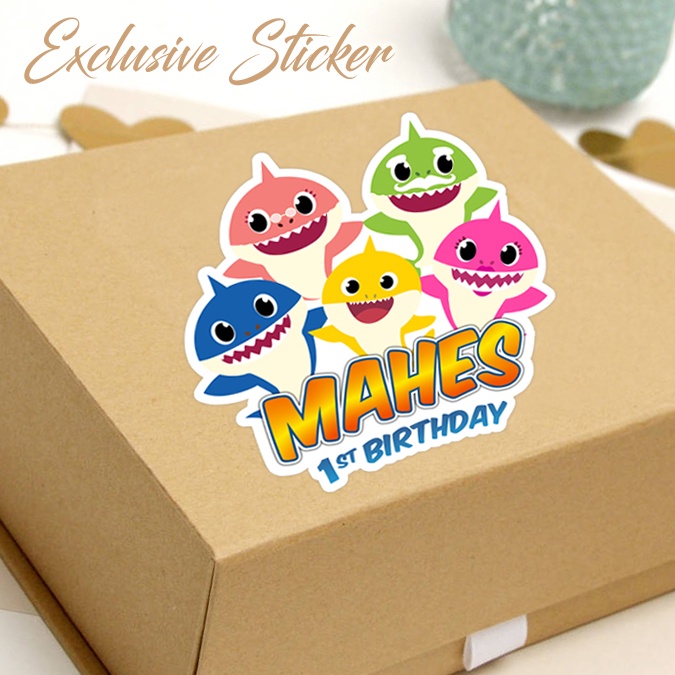 

50 STIKER / STICKER BABY SHARK 2-1 UTK BAG / BENTO / SOUVENIR ULTAH ULANG TAHUN