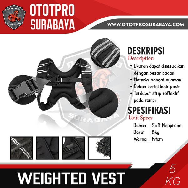 Jual Jual Weighted Vest 5kg - Rompi Pemberat - Jaket Beban - Stamina ...