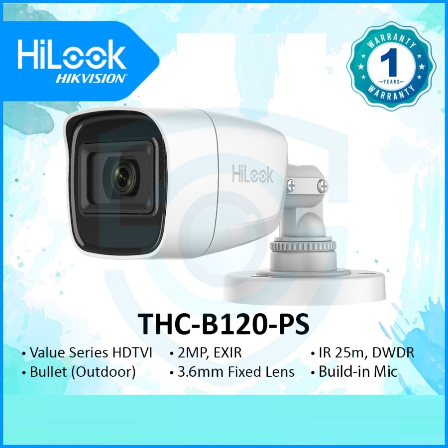 Kamera CCTV HDTVI Hilook by Hikvision Outdoor Audio 2MP THC-B120-PS