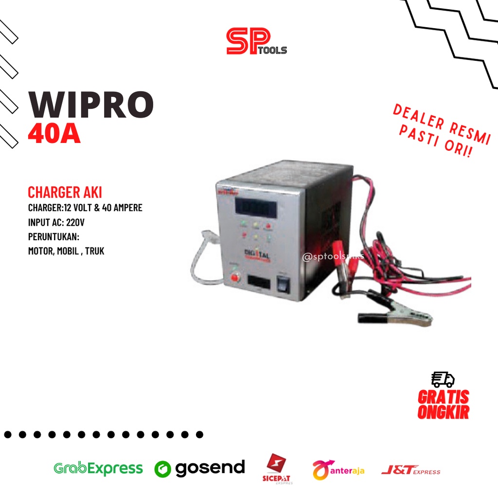 Jual CHARGER CAS BATERAI BATTERAY AKI MOBIL TRUK DIGITAL WIPRO 40