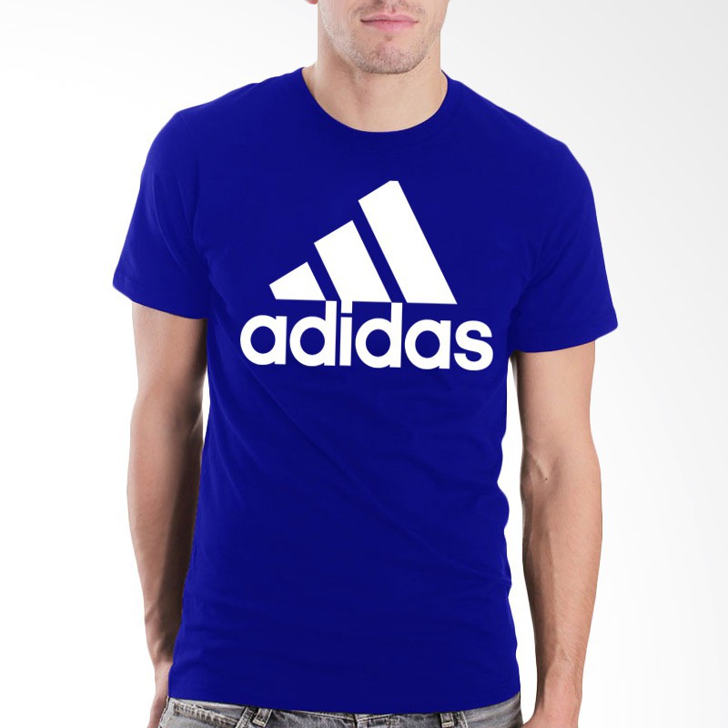 ADIDAS BASIC KAOS T-SHIRT COMBED ADIDAS BASIC WARNA BIRU BCA / BENHUR HAL KY
