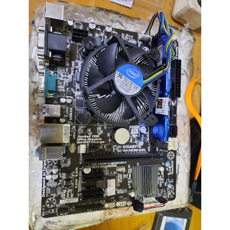 Paket Mainboard H81 ddr3 Prosesor Core i5 4590 Fan Ram 8GB hyperX merk ASUS GIGABYTE