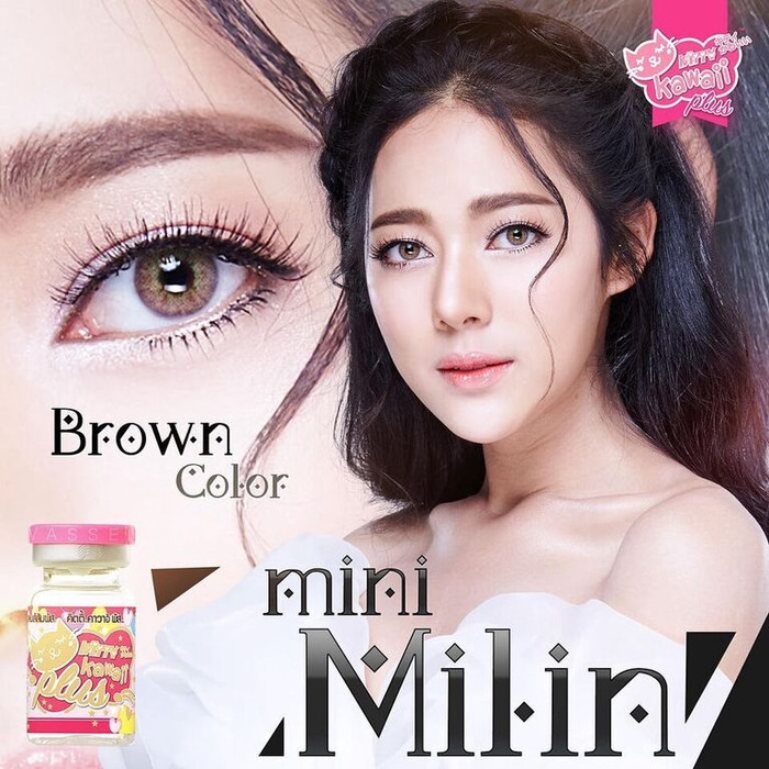 SOFTLENS KITTY KAWAII / SOFTLENS KOREA MINI MILIN BROWN -NORMAL / LENSA MATA