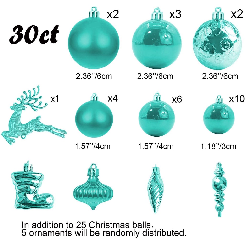 70pcs Ornamen Bola Gantung Dengan Loop Untuk Natal