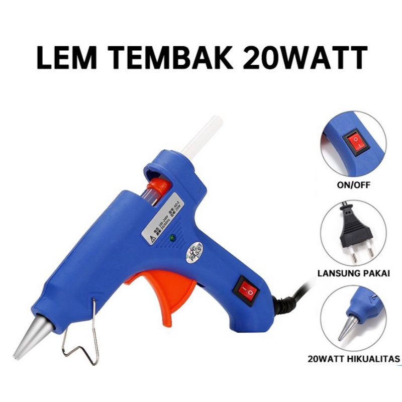 

Lem Tembak Pistol - Glue Gun dengan saklar on off