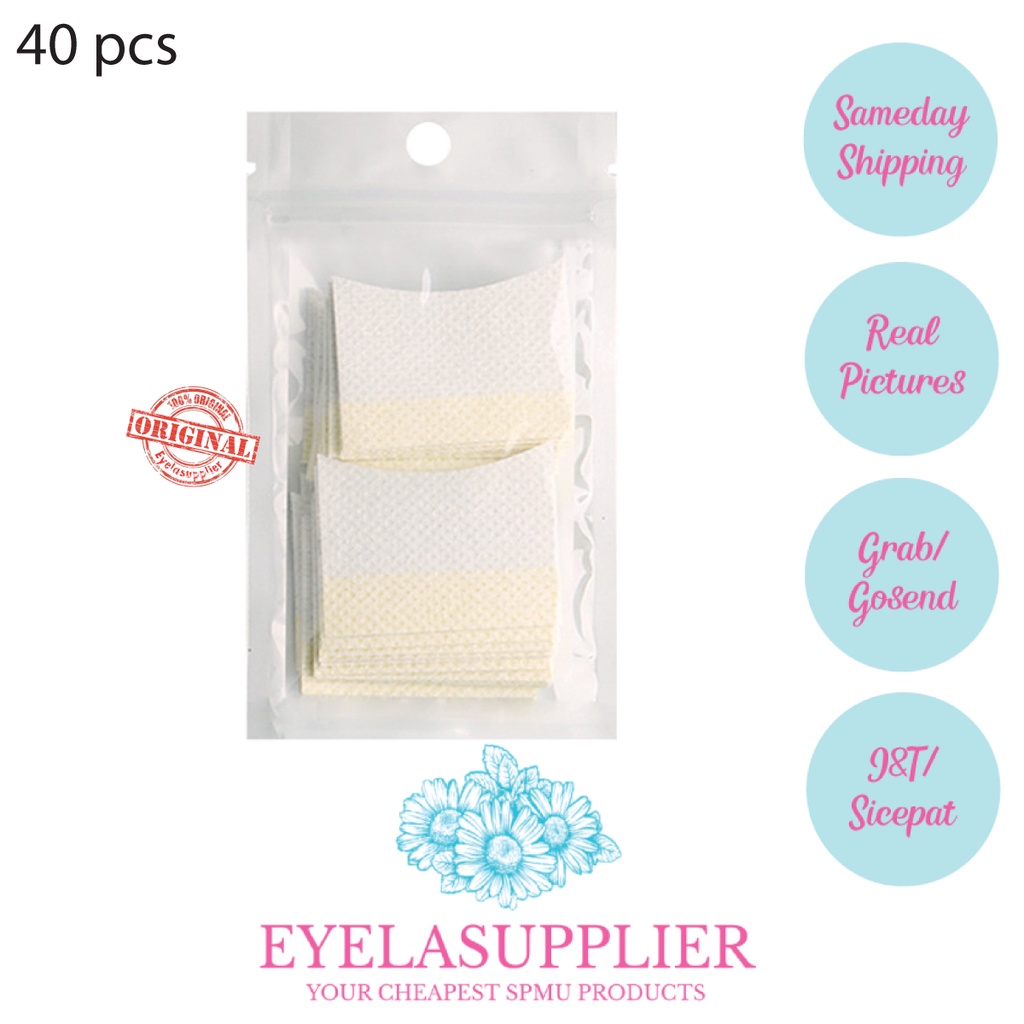 40 pcs Cotton Pads Eyepatch Non Woven Eyelash Extension Tint Lash Lift Pad Bawah Mata Tanam Bulumata Bantalan (BUKAN HYDROGEL) Eyepad Patch