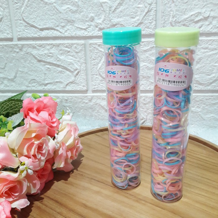 1421 / Karet Jepang ikat rambut / Kemasan botol mini lucu