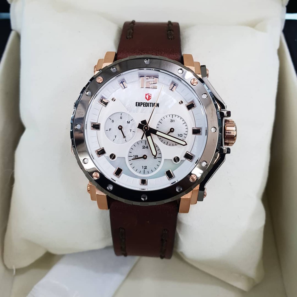 Expediton original E6402 grey rosegold tali kulit coklta ladies