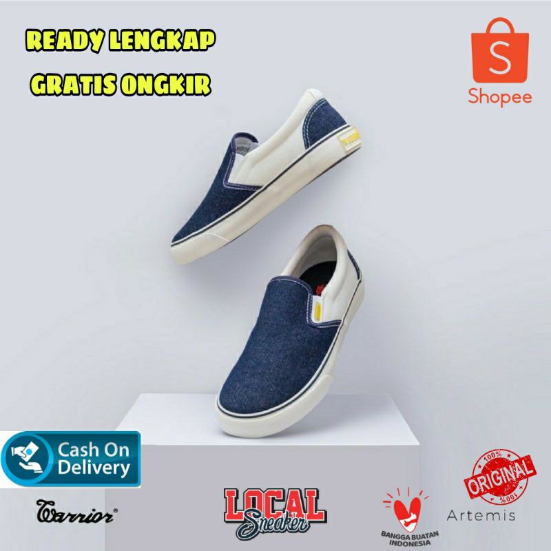 WARRIOR ARTEMIS DENIM SEPATU WARRIOR SLIP ON ARTEMIS DENIM WARRIOR CORDUROY RAINBOW POSEIDON ATLANTA
