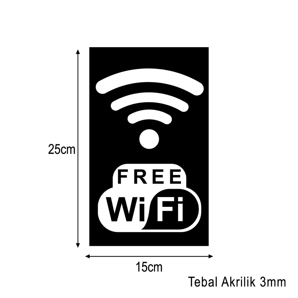 Free Wifi Sign Board Akrilik Printing