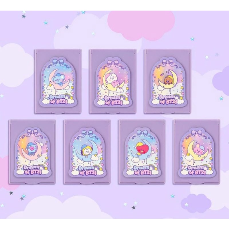 OFFICIAL BT21 DREAM FOLDING MIRROR KACA RJ TATA CHIMMY KOYA COOKY SHOOKY MANG