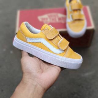 SEPATU ANAK VANS  OLDSKOOL KUNING PEREKAT KIDS 25 35 