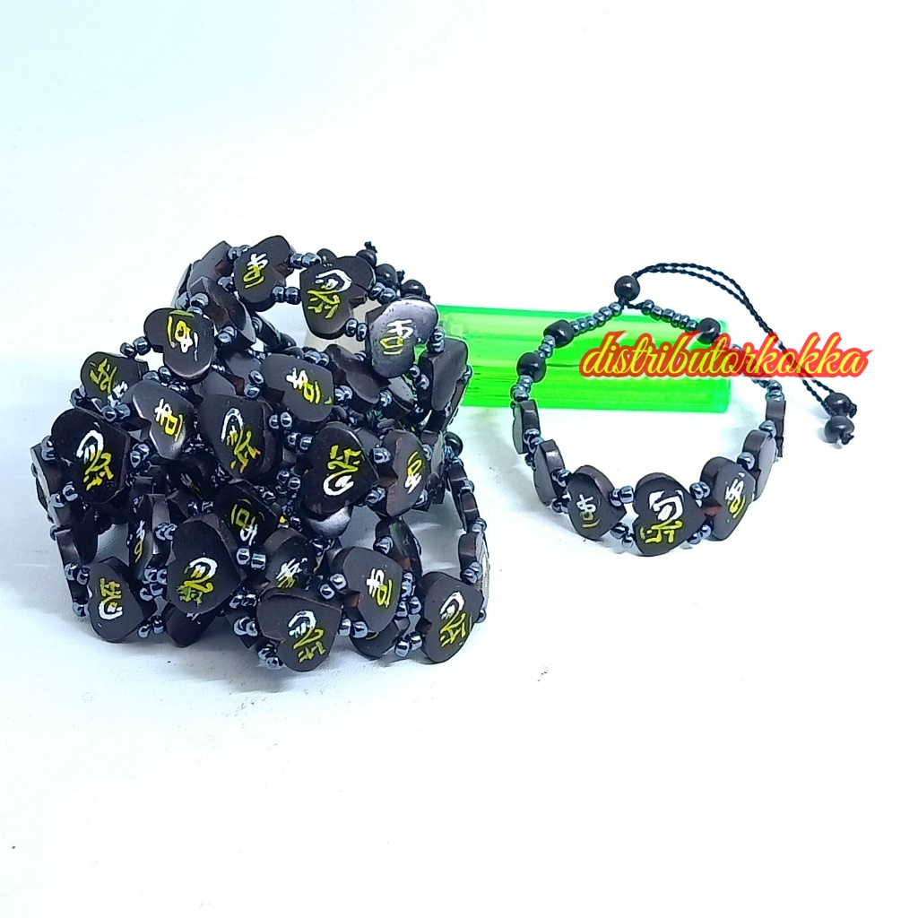 GROSIR 10pcs gelang kokka kaukah love manik ukir HTM