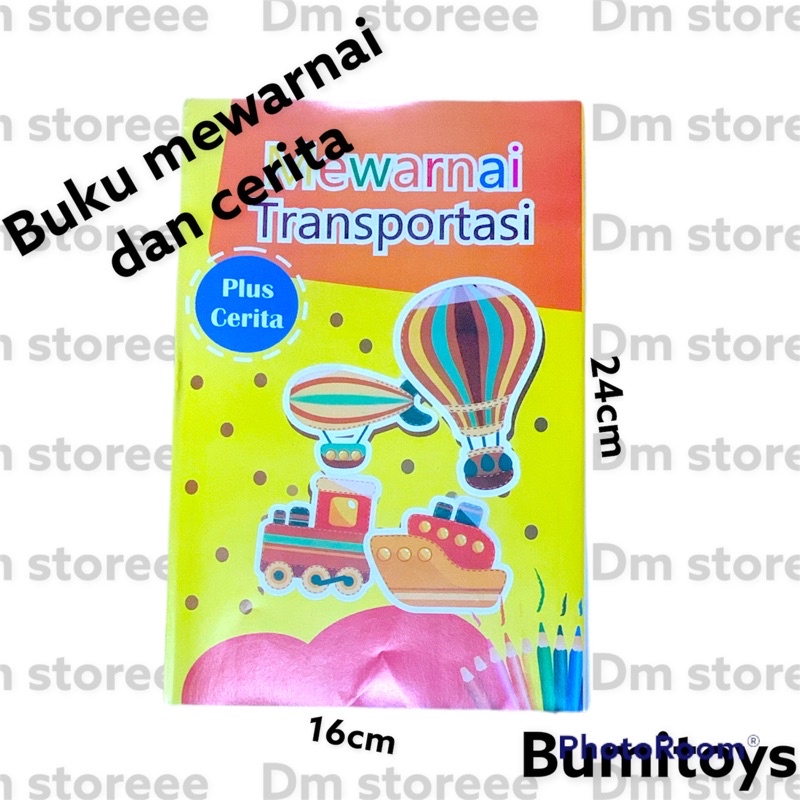 buku mewarnai dan cerita anak murah / mainan edukasi anak mewarnai belajar membaca cerita /