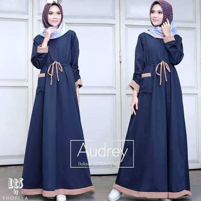 AUDREY MAXY DRESS Balotelly Gamis Trendy Gaun Modern Casual Baju Modis Panjang Syari