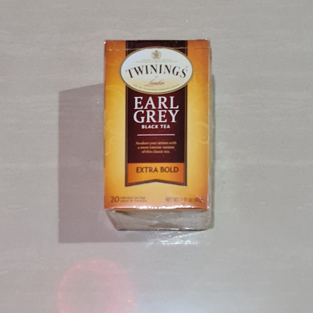 Teh Twinings Earl Grey Black Tea Classic Extra Bold 20 x 2 Gram