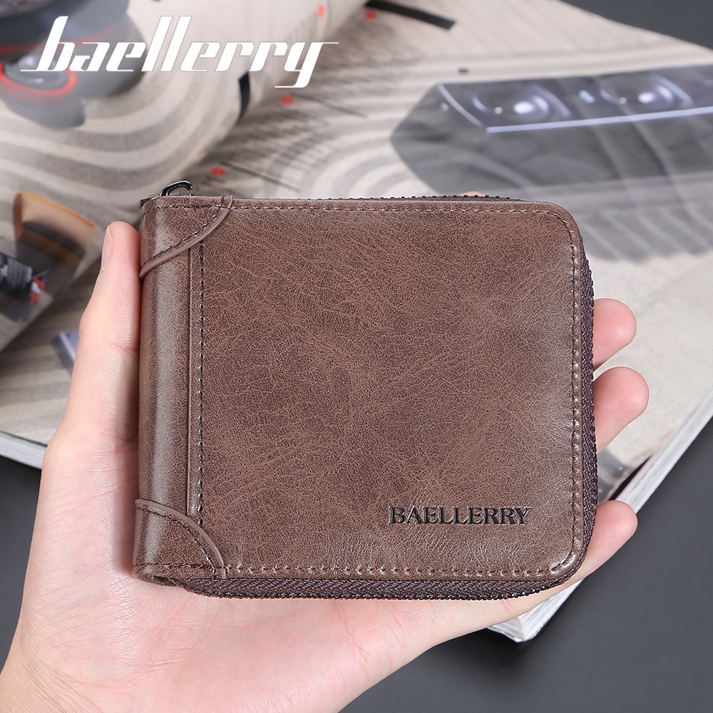 BAELLERRY D3125 Dompet Pria Dompet Pendek Bahan Kulit PU Leather Premium WATCHKITE WKOS