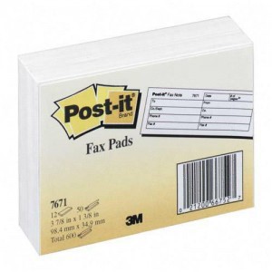 3M POST IT FAX PADS 7671 (98,4MM X 34,9MM) (PAD)