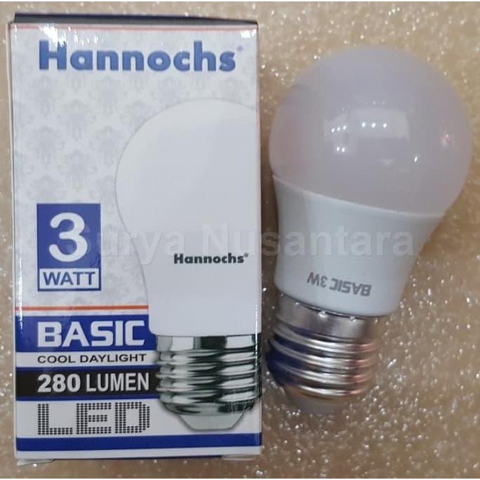 Lampu Led Ledbulb Basic Hannochs 3W 3 Watt Terang Bergaransi New