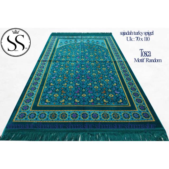 Bayar Di Rumah Sajadah Turkey Turkiye Bulu Tebal Perlengkapan Sholat Tosca By Sabeena.Store