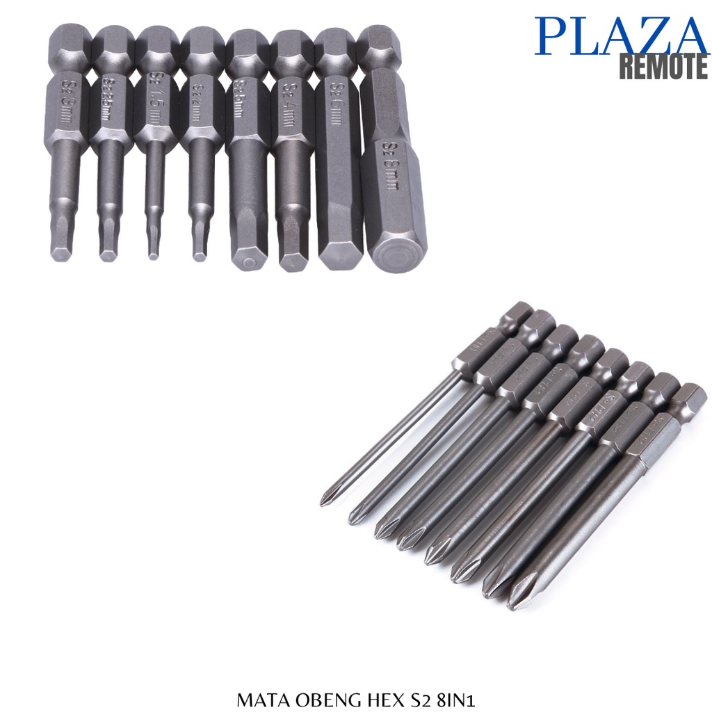8IN1 MATA OBENG HEX SHANK S2 BAJA STAINLESS 1/4 INCH