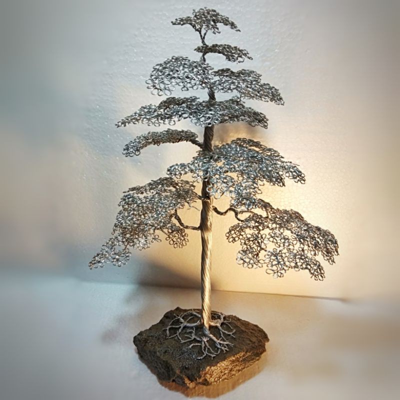 Miniatur Bonsai Wire Tree / Pohon Kawat Untuk Hiasan Ruangan (Pohon Cemara)