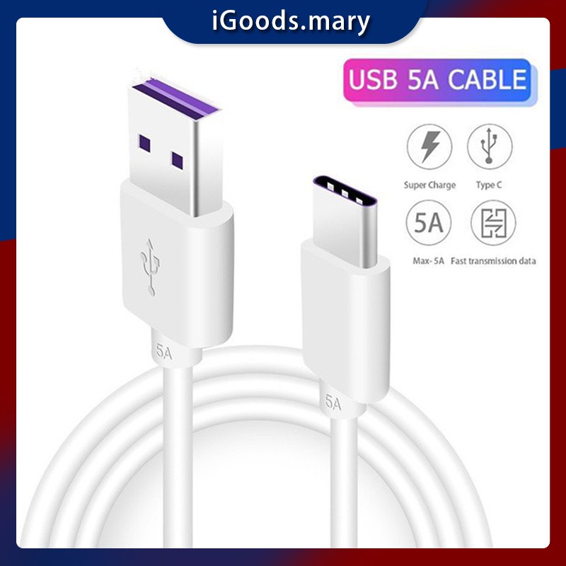 5A Kabel Type C Fast Charging USB C PD QC3.0 Charger Kabel Data Tipe C Line