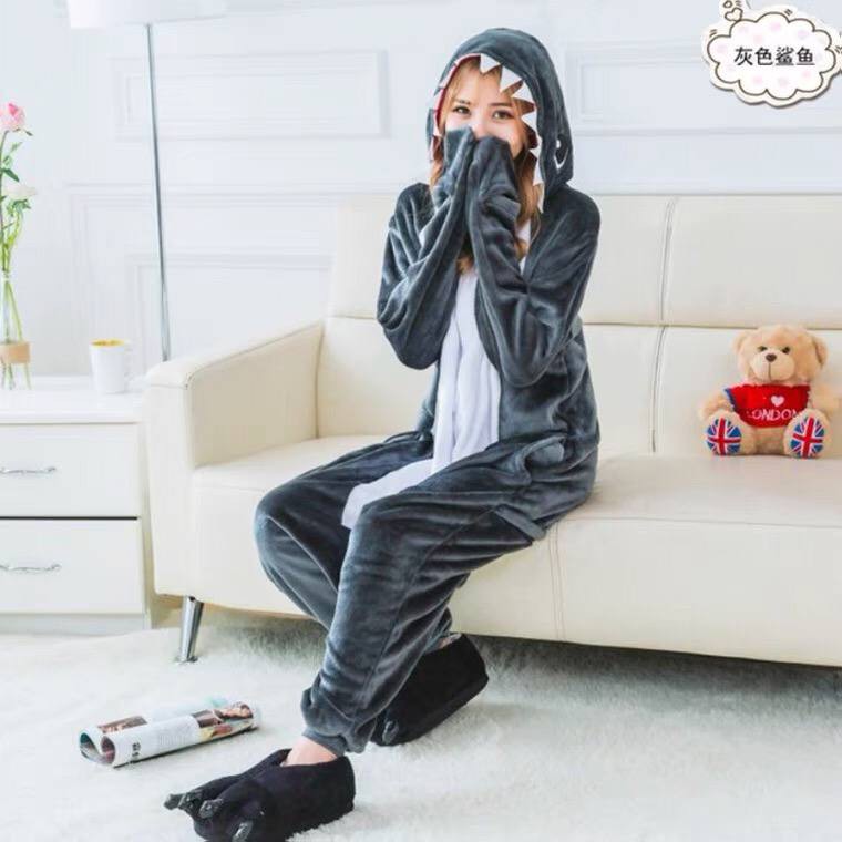 BAJU ONESIE KOSTUM SHARK ABU ABU IKAN HIU PAUS BABY SHARK DEWASA ANAK PIYAMA COSPLAY BAJU TIDUR