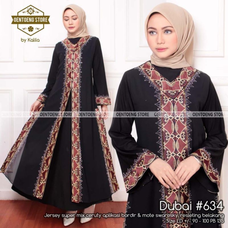 Gamis Abaya Bordir Abaya Jetblack Bordir Abaya Jersey Bordir