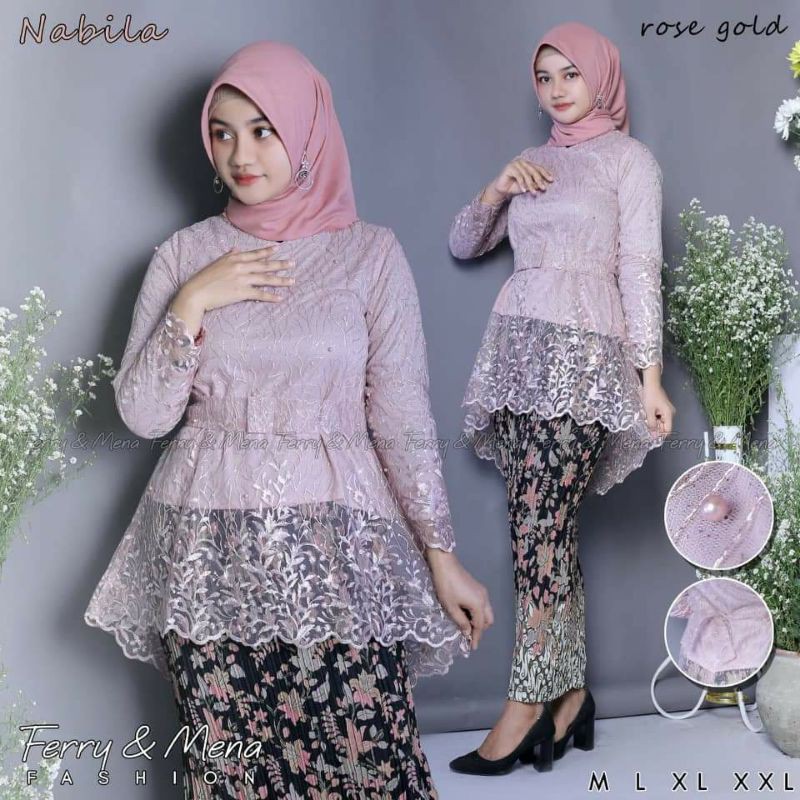 SETELAN KEBAYA NABILA TILLE / KEBAYA WISUDA MODERN / KEBAYA AUREL