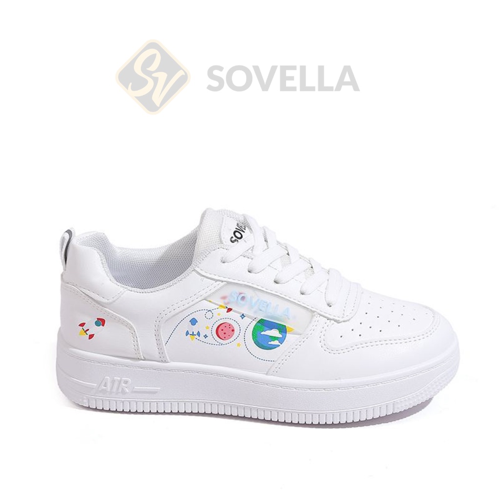 SOVELLA Laura Sepatu Sneakers Olahraga Simple Putih Polos Wanita Import-Dove White