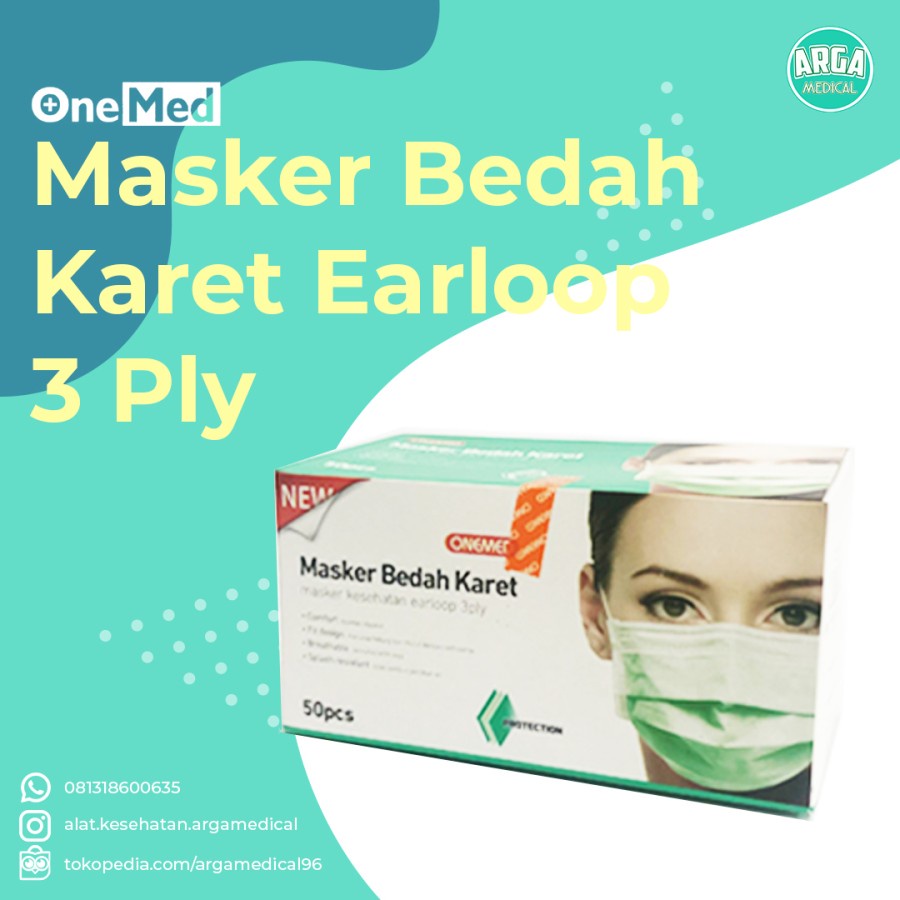 Jual Masker Bedah OneMed 3 Ply / Masker Medis OneMed Isi 50'S | Shopee ...