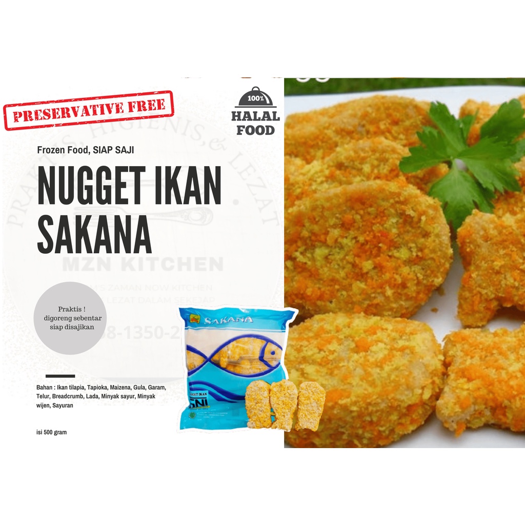 

SAKANA Nugget Ikan Makanan Beku, Makanan Frozen, Sakana Frozen Food Murah Halal Tanpa Pengawet
