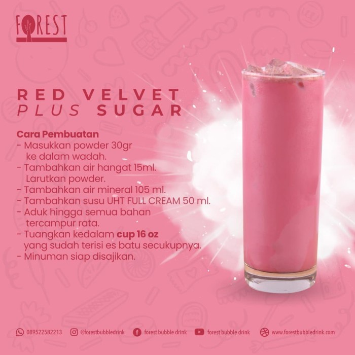 

nh201dd Bubuk Minuman Red Velvet Powder 1000G Plus Gula - Forest Bubble Drink - Powdr+Bublewrap