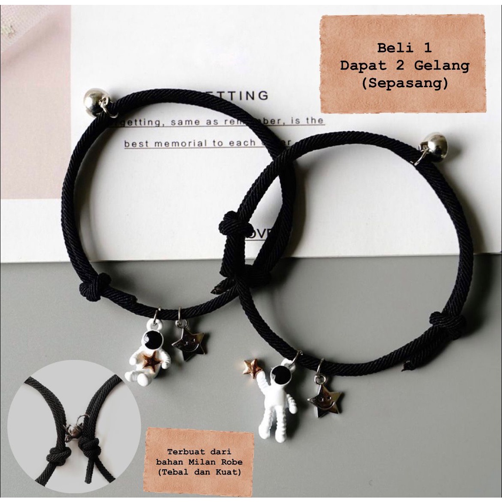 1 Pasang Gelang Couple Magnet model korea tali kopel terbaru terbagus kualitas premium hadiah kado